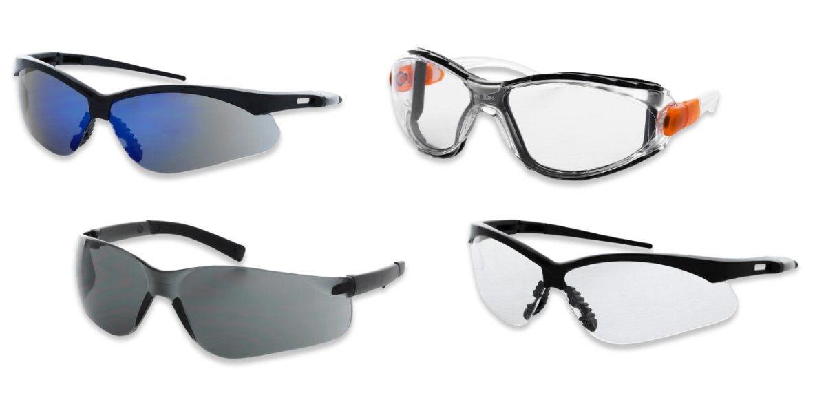 Four pairs of Majestic safety glasses